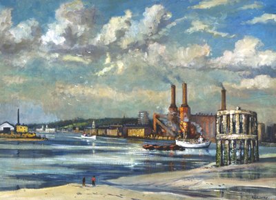 Marea baja, Deptford, 1972 de RCD Lowry