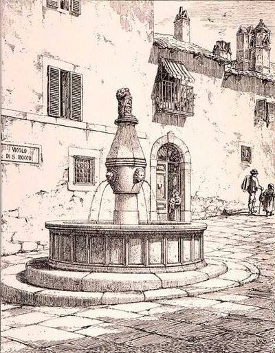 Fuente del Vicolo di S. Rocco, Viterbo, Italia, de 