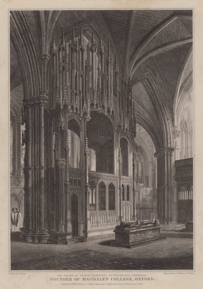 El santuario del Obispo Waynflete, fundador del Magdalen College, Oxford, en la Catedral de Winchester de R. (after) Essex