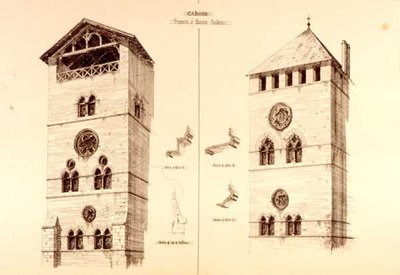 Fragmentos de residencias baroniales, Cahors, Francia, de 