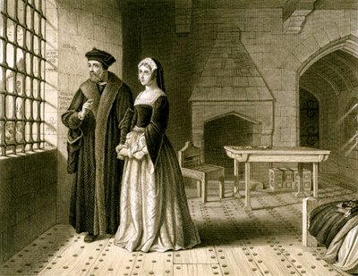 Sir Thomas More 1478-1535 y su hija, Margaret, siglo XIX de R Anderson