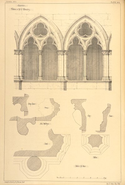 Ventanas en el Salón del Monasterio, Cluny, de 
