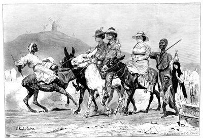 Un grupo de turistas, Egipto, 1881 de R. Brandamour