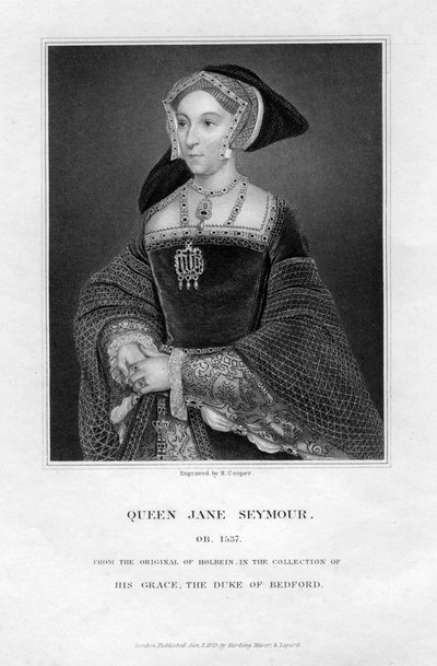 Jane Seymour, tercera esposa y reina de Enrique VIII de Inglaterra, 1823 de R. Cooper