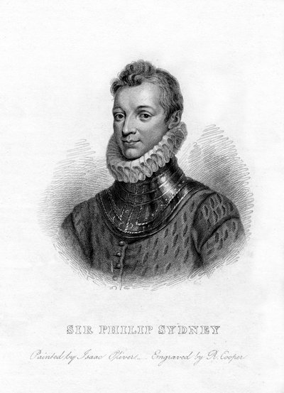 Sir Philip Sidney, poeta, cortesano y soldado inglés, siglo XIX de R. Cooper