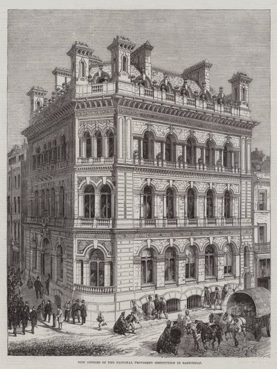 Nuevas oficinas de la Institución Nacional de Previsión en Eastcheap de R. Dudley