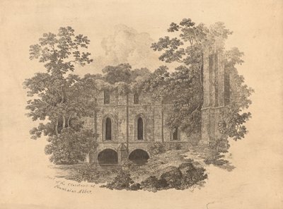Parte de los claustros de la abadía de Fountains de R. Dunning