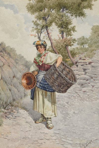 Campesina en un Camino Pedregoso de R. Gigli