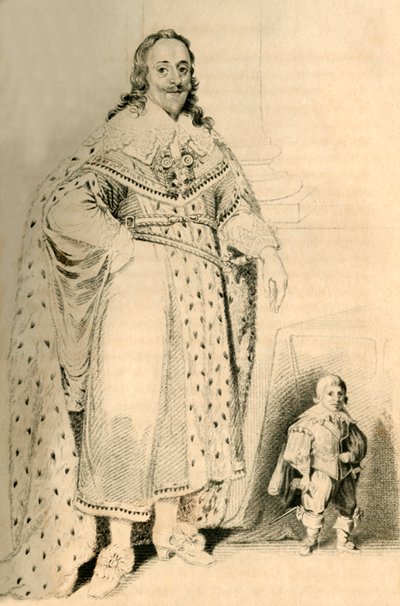 Jeffery Hudson, 30 años, 18 pulgadas de altura. Enano del Rey Carlos I, 1821 de R. Page