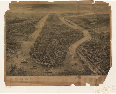 Prämie zum sechszehnten Bande des New Yorker Belletristischen [Jo]urnals. LC Panoramic maps (2nd ed.), 594.7 Disponible también en el sitio web de la Biblioteca del Congreso como imagen rasterizada. Indicado para los puntos de interés. Copia de la LC imper de R.; Peters Lexow