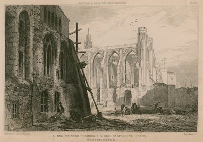 Extremo este de la Cámara Pintada y lado sur de la Capilla de San Esteban, Westminster de R. W. Billings