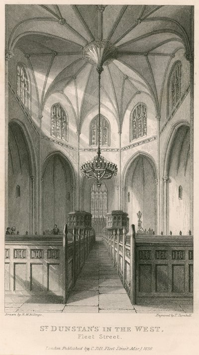 San Dunstan en el Oeste; Iglesia de San Dunstan, Fleet Street, Londres de R. W. Billings