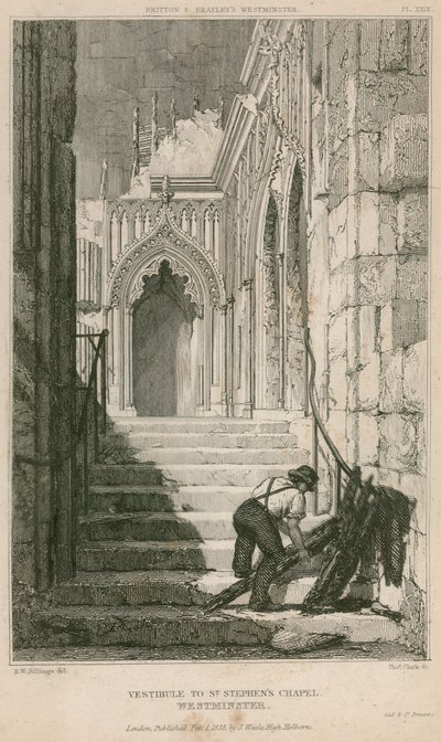 Vestíbulo a la Capilla de San Esteban, Palacio de Westminster de R. W. Billings