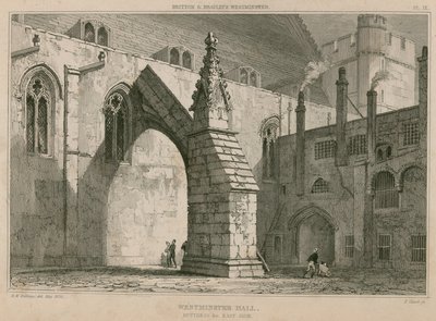 Westminster Hall, contrafuerte en el lado este de R. W. Billings