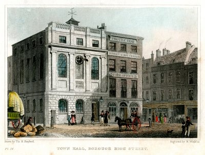 Ayuntamiento, Borough High Street, Southwark, Londres, 1830 de R. Winkles