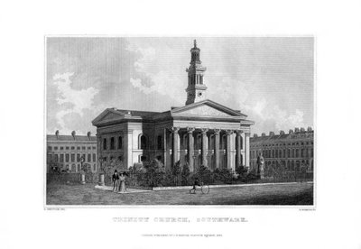 Iglesia de la Trinidad, Southwark, Londres, 1830 de R. Winkles