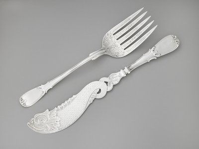 Tenedor y cuchillo de pescado, c. 1835-1845 de R. and W. Wilson