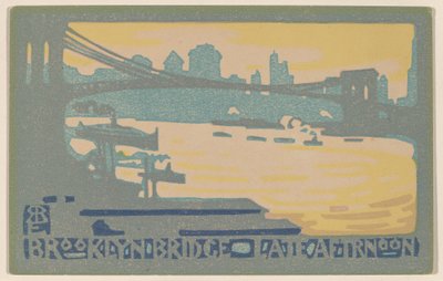 Puente de Brooklyn al atardecer de Rachael Robinson Elmer