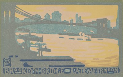 Puente de Brooklyn por la tarde, 1916 de Rachael Robinson Elmer