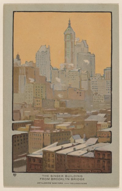El Edificio Singer desde el Puente de Brooklyn de Rachael Robinson Elmer