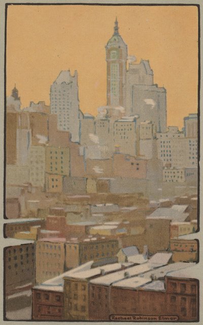 El edificio Singer desde el puente de Brooklyn de Rachael Robinson Elmer