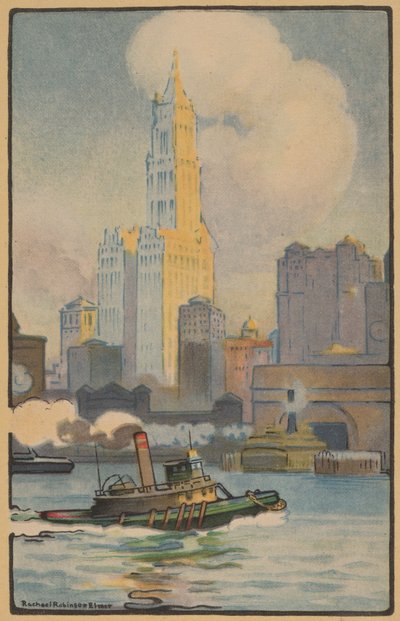 El Edificio Woolworth desde el Ferry, 1914 de Rachael Robinson Elmer
