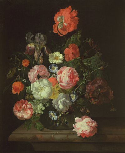 Flor en un jarrón de vidrio de Rachel Ruysch
