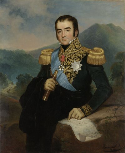 Retrato póstumo de Herman Willem Daendels de Raden Saleh
