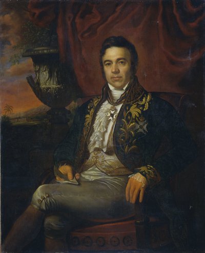 Retrato de Jean Chrétien Baud, Gobernador General interino de las Indias Orientales Neerlandesas de Raden Sarief Bastaman Saleh