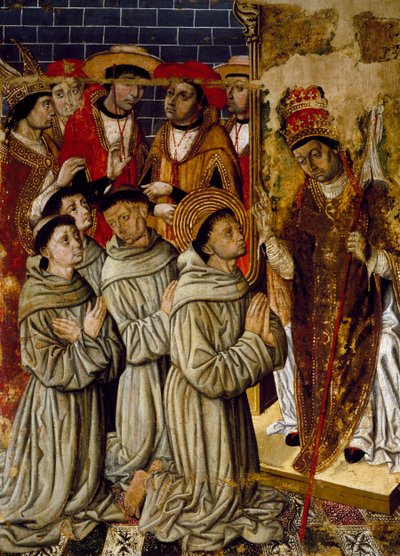 Ciclo de los milagros, detalle del Retablo de San Bernardino, obra de Joan Figuera y Tomás Rafael (activos en la segunda mitad del siglo XVI), temple sobre tabla, 399x253 cm. Detalle. de Rafael & Figuera Joan (active c.1454 1477) Tomas