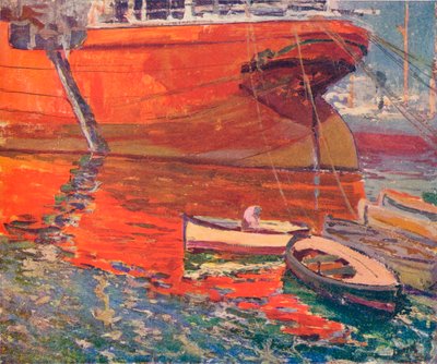 El barco rojo, Barcelona, c1915 de Rafael Forns y Romans