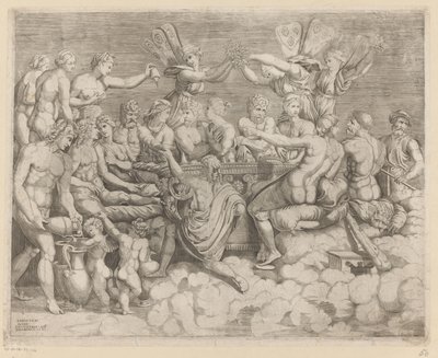 fiesta de los dioses La boda de Psique (parte izquierda) de Rafaël