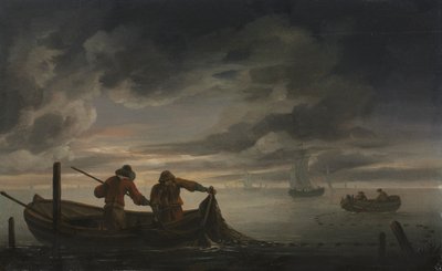 Escena de Estuario con Pescador, segundo cuarto del siglo XVII de Rafel Govertsz. Camphuysen