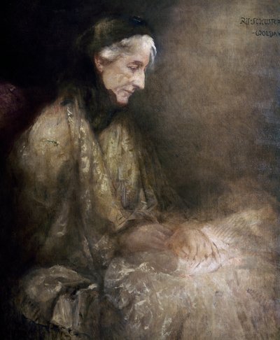 Retrato de Cosima Wagner (1838 - 1930), hija de Franz Liszt, esposa de Richard Wagner (óleo sobre lienzo) de Raffael Woldan Schuster