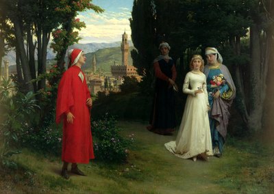 Primer encuentro de Dante y Beatrice de Raffaele Giannetti