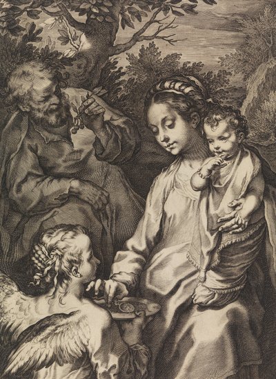 La Sagrada Familia con el cuenco de gachas, ca. 1580-ca. 1614 de Raffaello Guidi