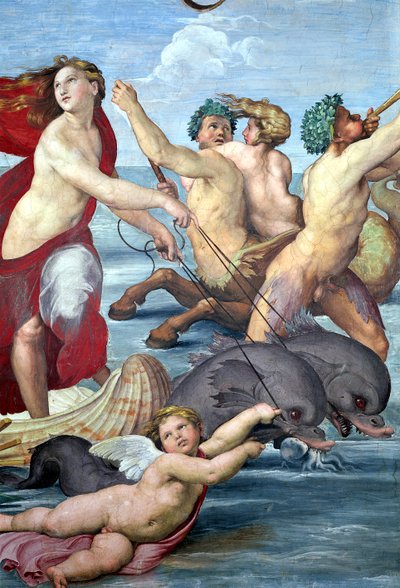 Galatea, detalle de tritones y delfines (detalle) de Raffaello Sanzio Raphael