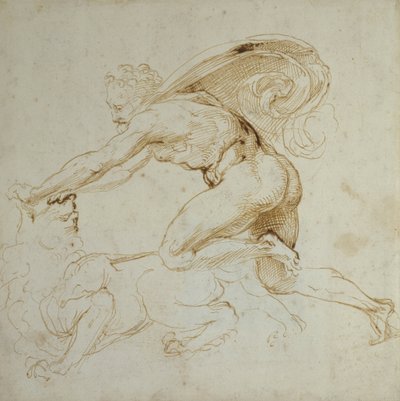 Hércules dominando a un león de Raffaello Sanzio Raphael