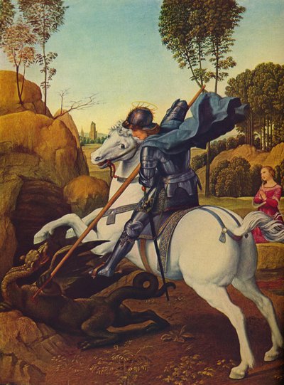 San Jorge y el dragón, c. 1505 de Raffaello Sanzio Raphael