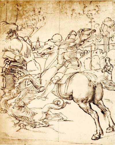 San Jorge matando al dragón de Raffaello Sanzio Raphael