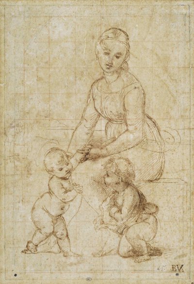 Estudio para La bella jardinera, ca. 1506-1507 de Raffaello Sanzio Raphael