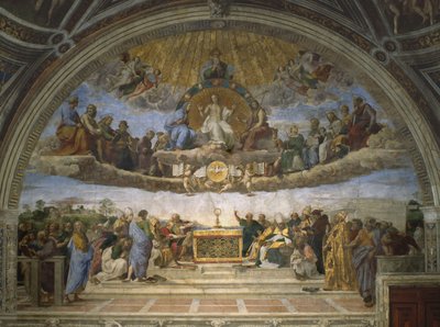 La Disputa del Sacramento, de la Stanza della Segnatura, 1509-10 de Raffaello Sanzio Raphael