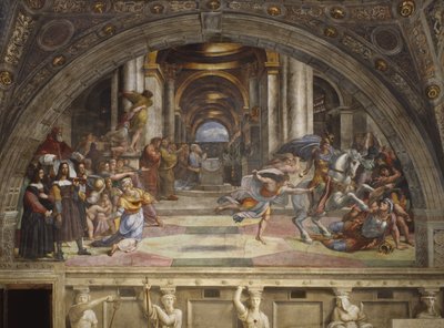 La Expulsión de Heliodoro del Templo, Stanza di Eliodoro, 1511-12 de Raffaello Sanzio Raphael