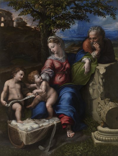 La Sagrada Familia bajo un roble, ca 1518 de Raffaello Sanzio Raphael
