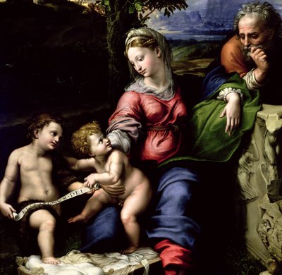 La Sagrada Familia del Roble, c.1518 (detalle) de Raffaello Sanzio Raphael