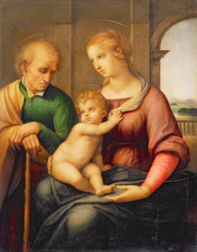 La Sagrada Familia, o Madonna con San José Sin Barba, c.1506 de Raffaello Sanzio Raphael