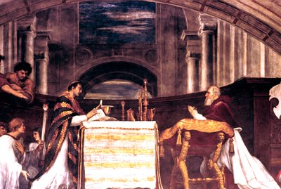 La Misa en Bolsena (detalle) de Raffaello Sanzio Raphael