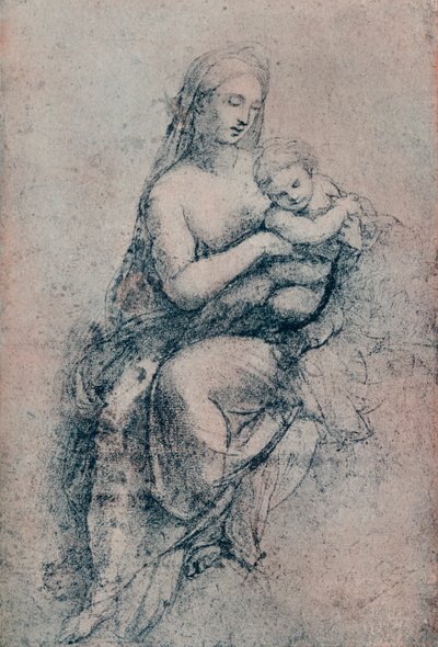 La Virgen y el Niño, estudio para la Madonna di Foligno, c. 1511, 1903 de Raffaello Sanzio Raphael