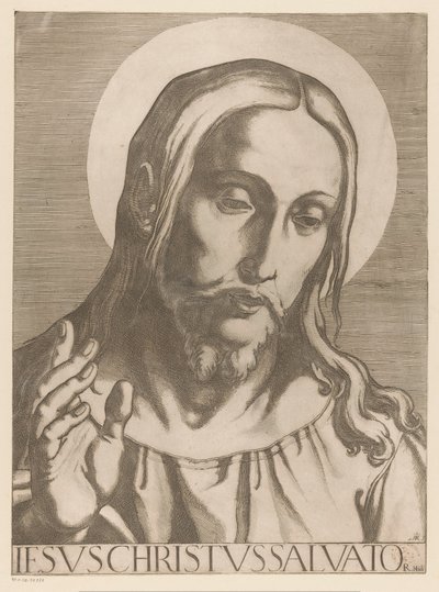 Cristo Jesucristo Salvator Mudi (título sobre el objeto) Cristo, María en de twaalf apostelen (título de la serie) El Sagrado Colegio Apostólico (título de la serie) de Raffaello Schiaminossi