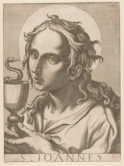 Juan el evangelista St. John (título sobre el objeto) Cristo, María en de twaalf apostelen (título de la serie) El Sagrado Colegio Apostólico (título de la serie) de Raffaello Schiaminossi